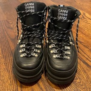 GANNI black hiking boots.